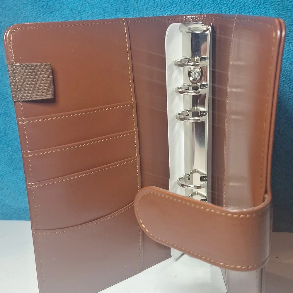 Caramel A6 Binder Budget Financial Planner Journal with 6 Pockets Inserts NEW